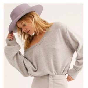 Gray Free People Love Like This Cashmere Pullover